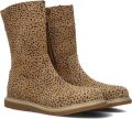 Shoesme suède laarzen met panterprint cognac zwart - Cognac