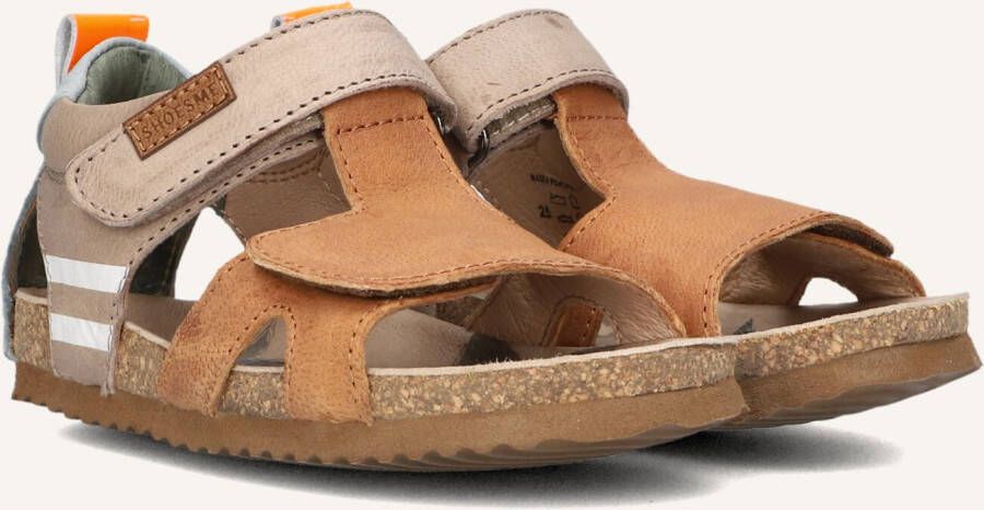 Shoesme leren sandalen grijs cognac Bruin Jongens Leer Meerkleurig 24