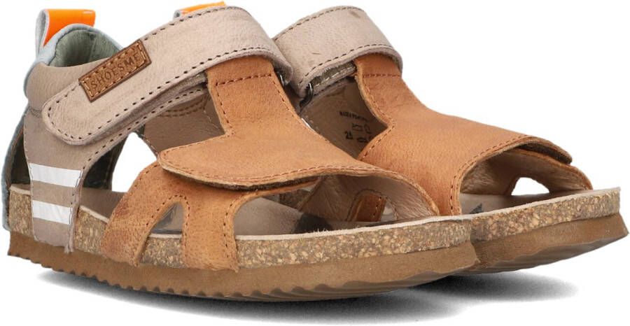 Shoesme leren sandalen grijs cognac Bruin Jongens Leer Meerkleurig 24