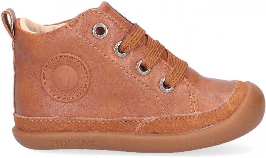 Shoesme BF8W001-F leren babyschoenen cognac Bruin Leer Effen 19