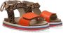 Shoesme leren sandalen bruin oranje Meisjes Leer Dierenprint 28 - Thumbnail 1