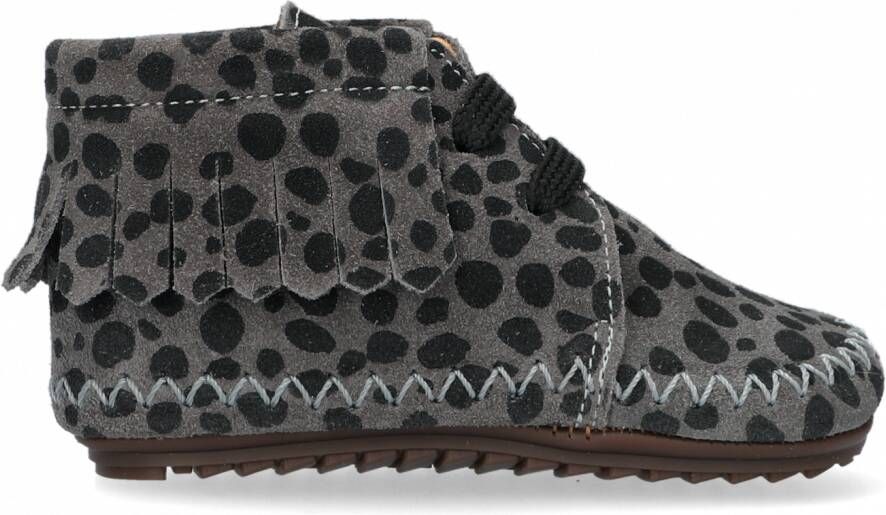 Shoesme Baby | Eerste stapschoenen | Meisjes | Grey Black Dots | Leer