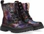 Shoesme zwarte bikerboots met allover multicolor print - Thumbnail 1