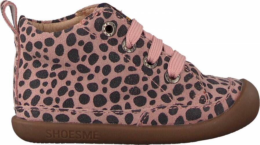 Shoesme Baby | Veterschoenen | Meisjes jongens | PINK ANIMAL PRINT | Leer
