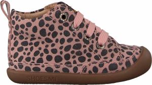 Shoesme Baby | Veterschoenen | Meisjes jongens | PINK ANIMAL PRINT | Leer