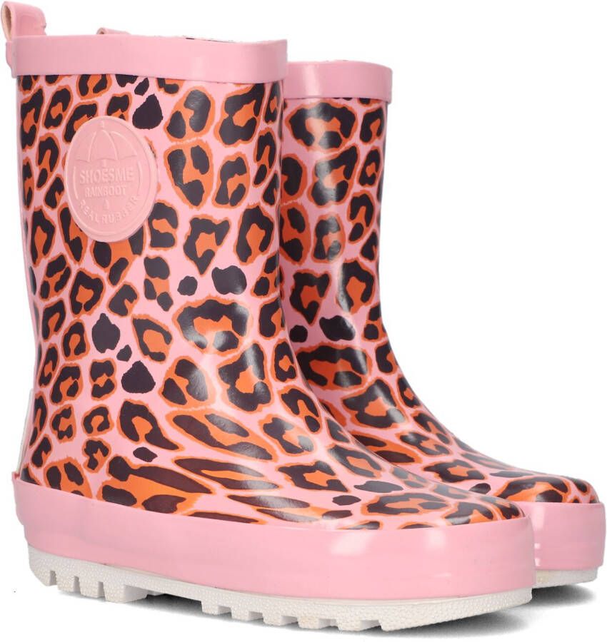 Shoesme regenlaarzen met panterprint roze Rubber Panterprint 25