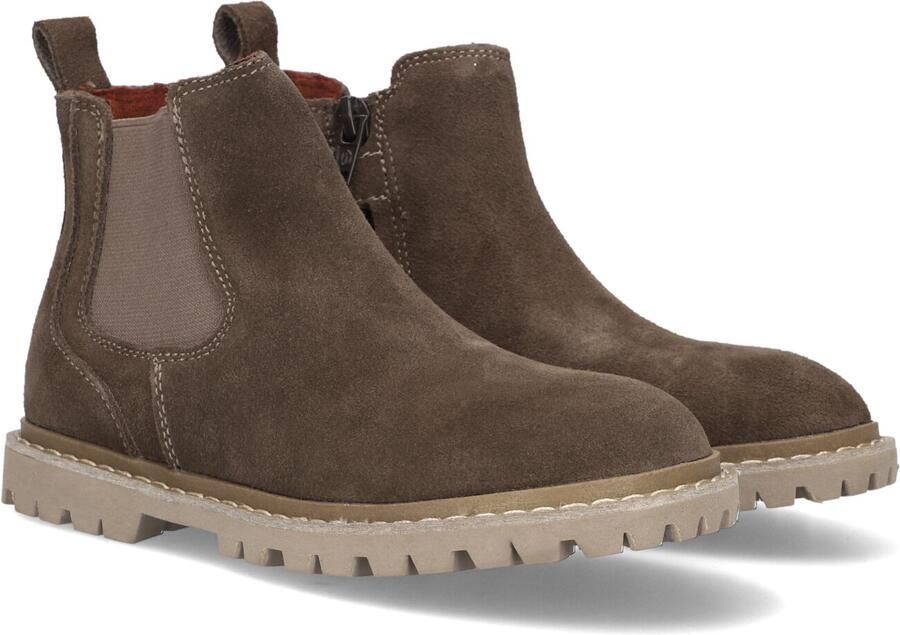 Shoesme suède enkelboots met profielzool kaki