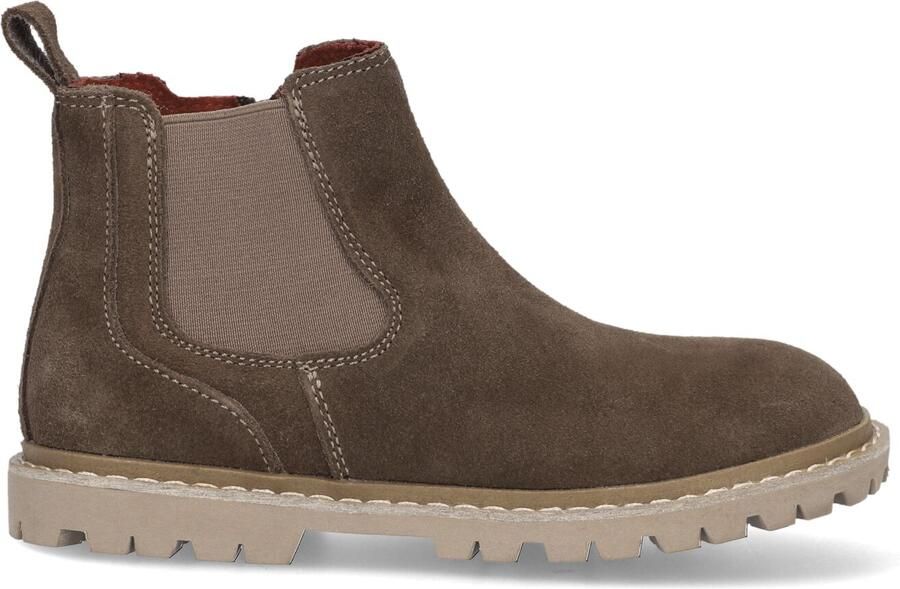 Shoesme suède enkelboots met profielzool kaki - Foto 4