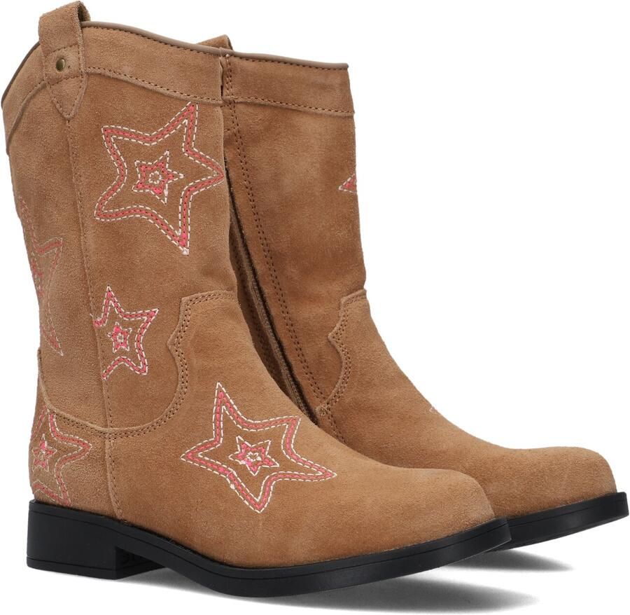 Shoesme Cognac Cowboylaars Met Sterren Laarzen Kinderen Meisjes COGNAC PINK Suède