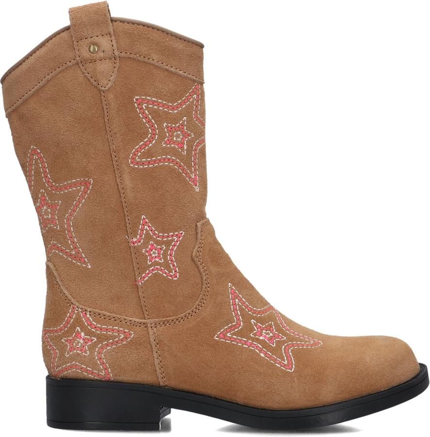 Shoesme Cognac Cowboylaars Met Sterren Laarzen Kinderen Meisjes COGNAC PINK Suède - Foto 2