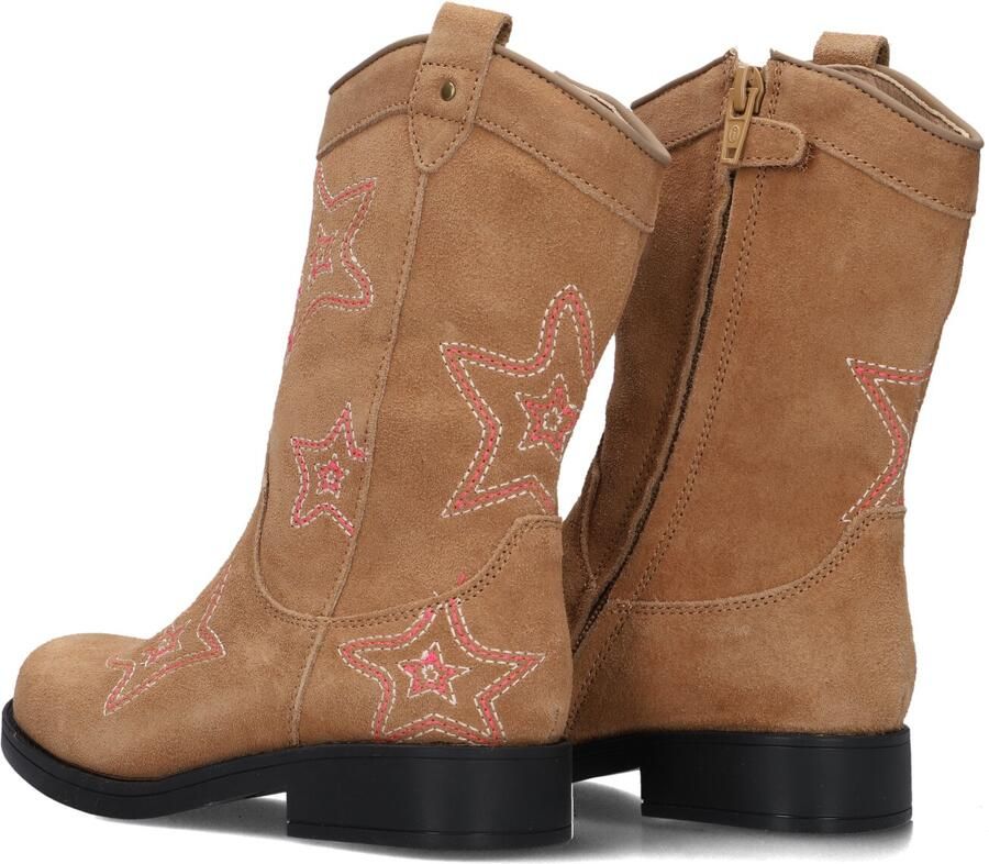 Shoesme Cognac Cowboylaars Met Sterren Laarzen Kinderen Meisjes COGNAC PINK Suède - Foto 4