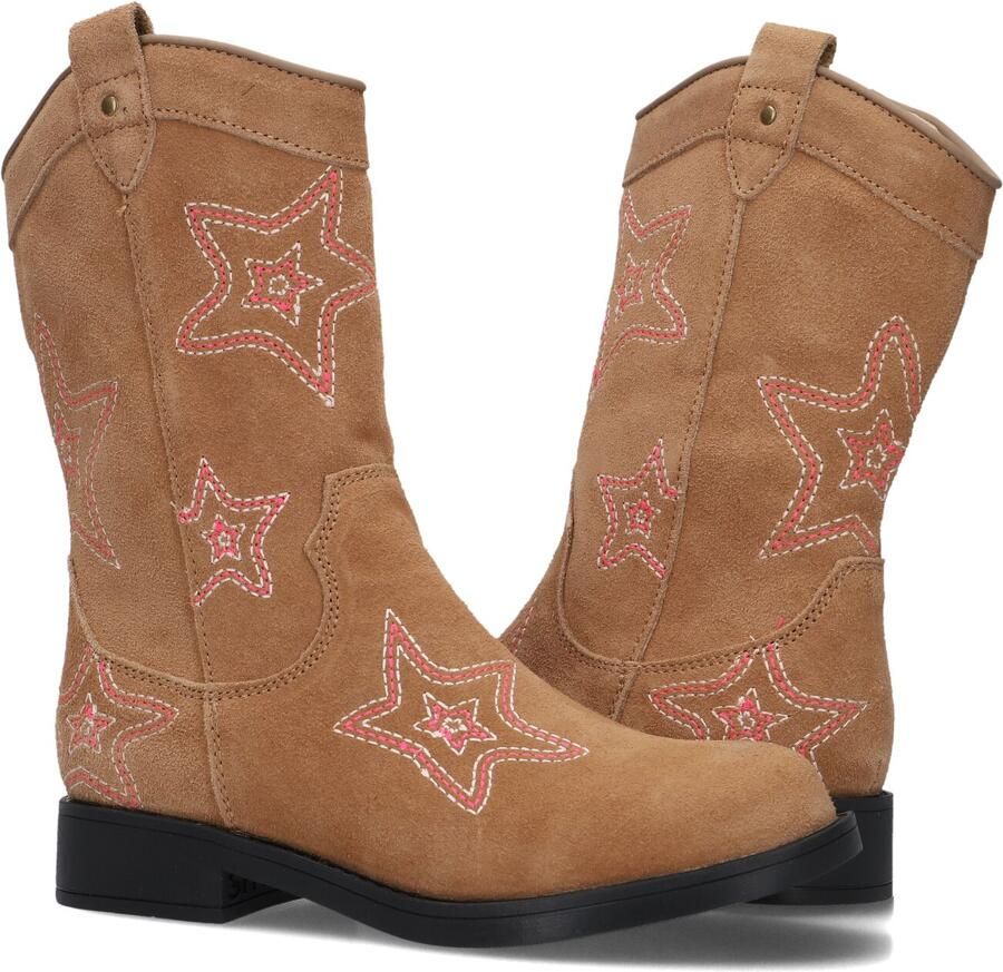 Shoesme Cognac Cowboylaars Met Sterren Laarzen Kinderen Meisjes COGNAC PINK Suède - Foto 3