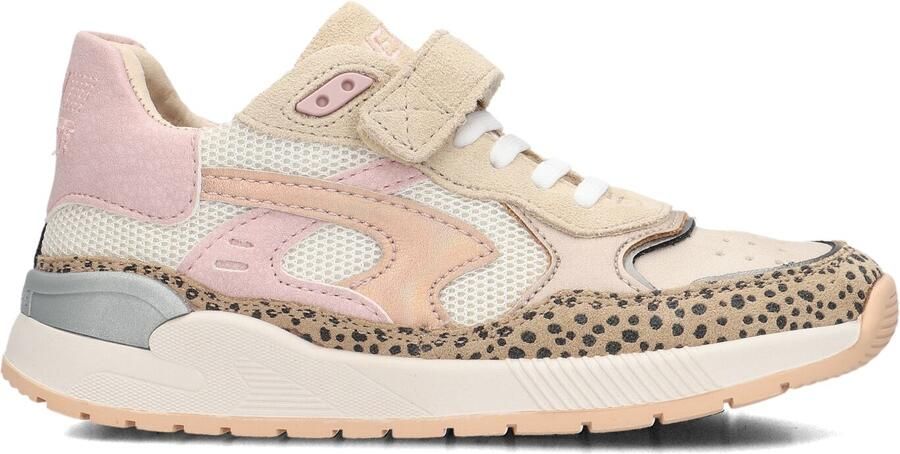 Shoesme Sneaker Met Panterprint Sneakers Kinderen Meisjes Beige Animal Pink Microleer
