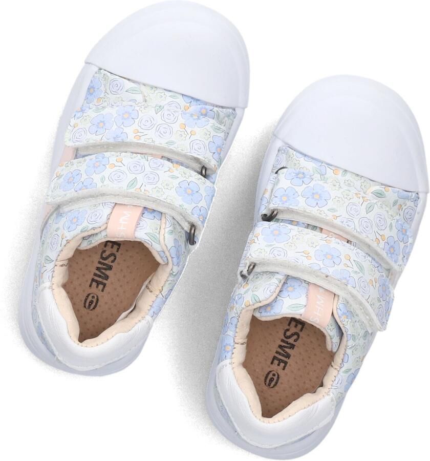 Shoesme gebloemde leren sneakers blauw roze - Foto 2