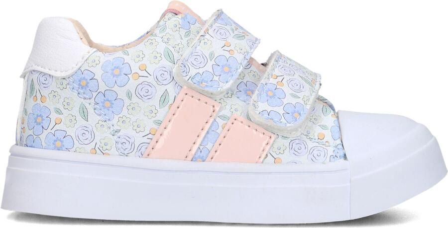 Shoesme gebloemde leren sneakers blauw roze - Foto 3
