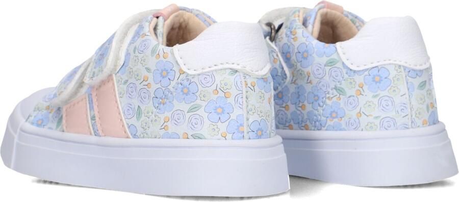 Shoesme gebloemde leren sneakers blauw roze - Foto 5