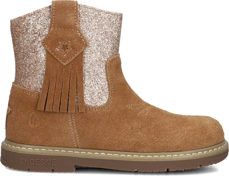 Shoesme suède enkelboots met glitters cognac roze - Foto 3