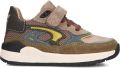 Shoesme suède sneakers olijfgroen grijsgroen - Bruin