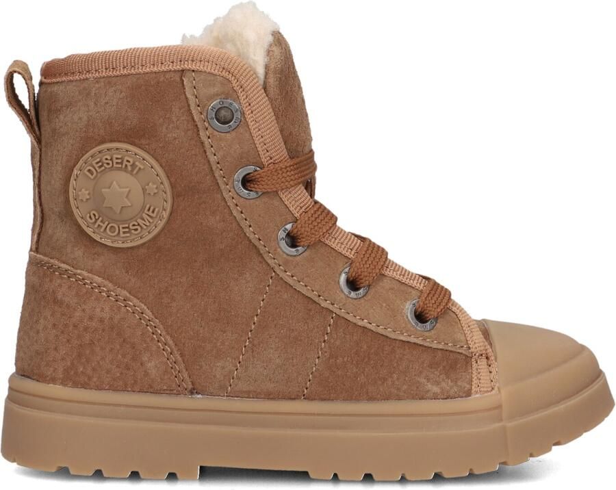 Shoesme Veterboots Jongens Cognac Schapenwol
