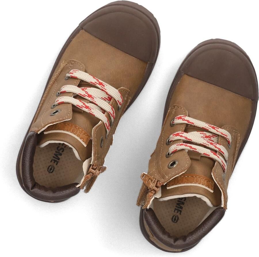 Shoesme Cognac Veterboot Met Patch Veterschoen Kind Jongens Brown Microleer - Foto 4
