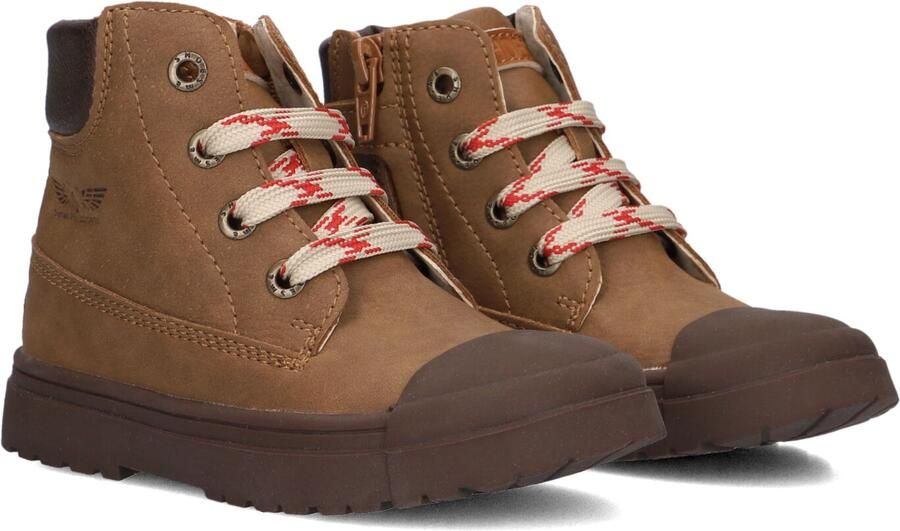 Shoesme Cognac Veterboot Met Patch Veterschoen Kind Jongens Brown Microleer - Foto 2