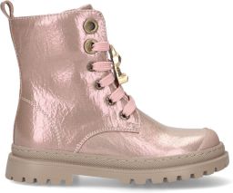 Shoesme suède enkelboots met profielzool roze metallic Meisjes Imitatieleer