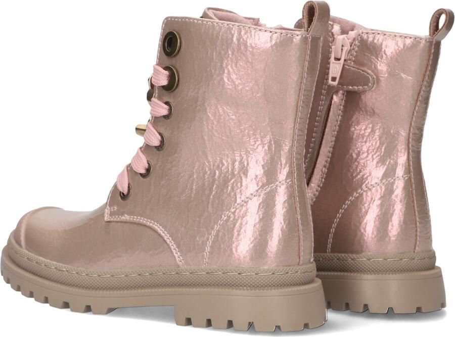 Shoesme suède enkelboots met profielzool roze metallic - Foto 3