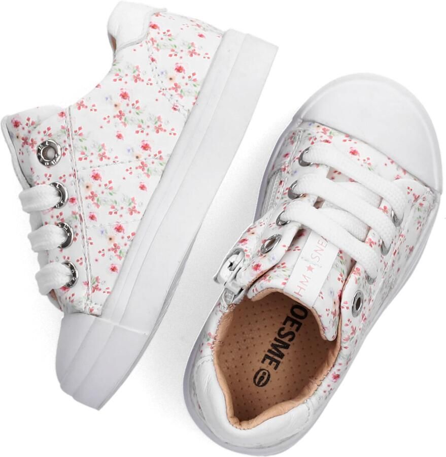 Shoesme SH22S002-A leren sneakers met bloemenprint wit Meisjes Leer Bloemen 22 - Foto 3