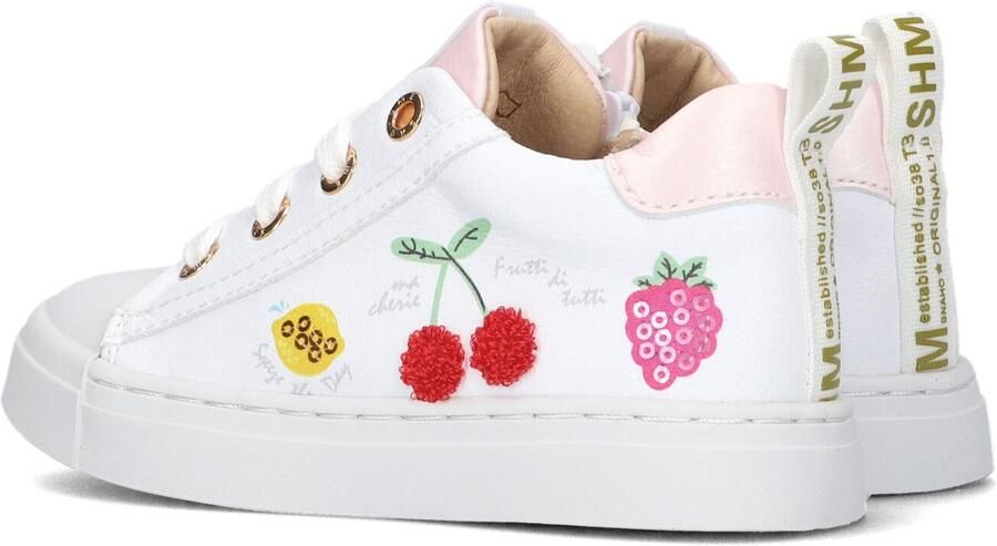Shoesme Witte Sneaker Met Kersjes Veterschoen Kind Meisjes White Fruits Microleer - Foto 6