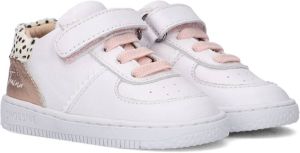 Shoesme BN22S003 F leren sneakers met dierenprint wit roségoud