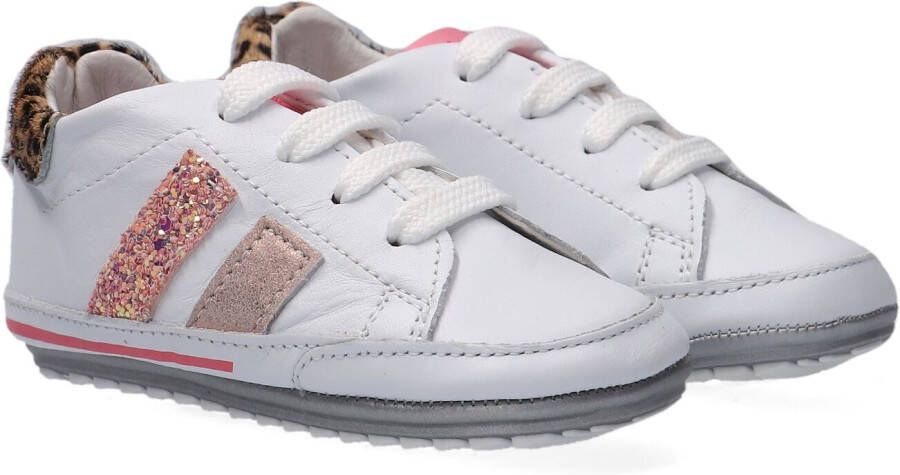 Shoesme BP21S024-B leren babyschoenen met panterprint wit