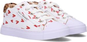 Shoesme SH22S016 A leren sneaker met hartjesprint wit