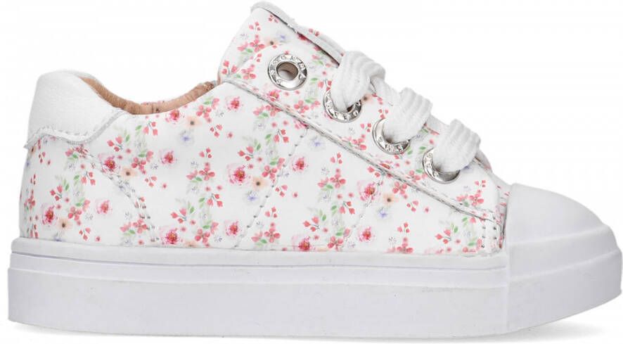 Shoesme SH22S002-A leren sneakers met bloemenprint wit Meisjes Leer Bloemen 21