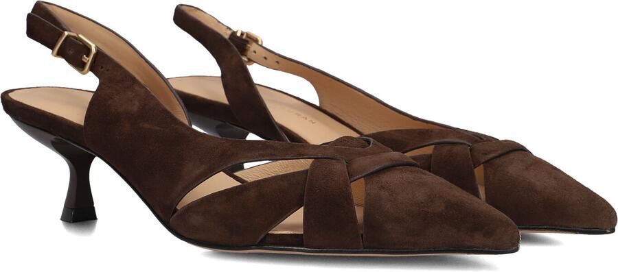 STEFANO LAURAN Slingbacks Dames St2639 Maat: 39 Materiaal: Suède Kleur: Bruin