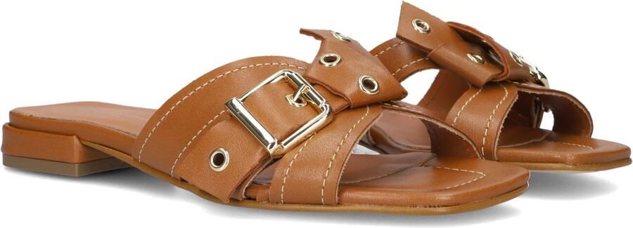 STEFANO LAURAN Slippers Dames 25037 Maat: 43 Materiaal: Leer Kleur: Camel