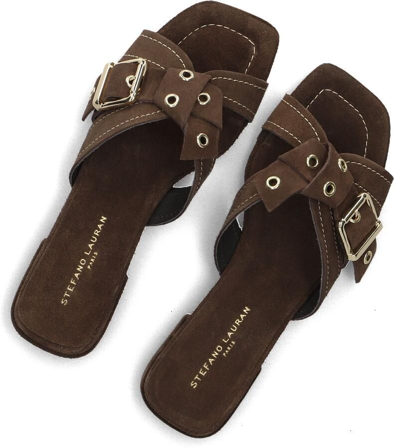 STEFANO LAURAN Slippers Dames 25037 Maat: 36 Materiaal: Suède Kleur: Bruin - Foto 2