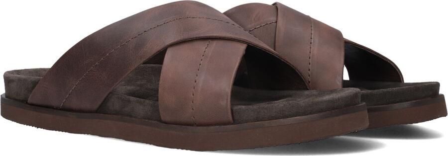 STEFANO LAURAN Slippers Heren 26002 Maat: 44 Materiaal: Leer Kleur: Bruin