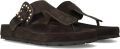 STEFANO LAURAN Teenslippers Dames Dk5668 Suède Bruin - Donkerbruin
