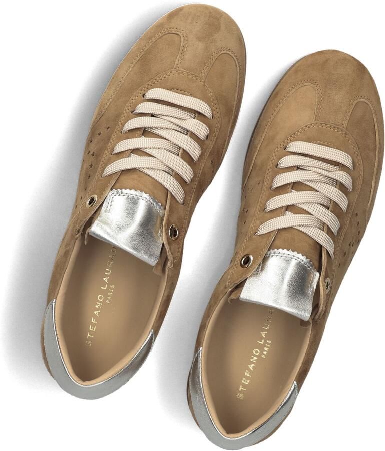 STEFANO LAURAN Lage Sneakers Dames Avril Suède Camel - Foto 4