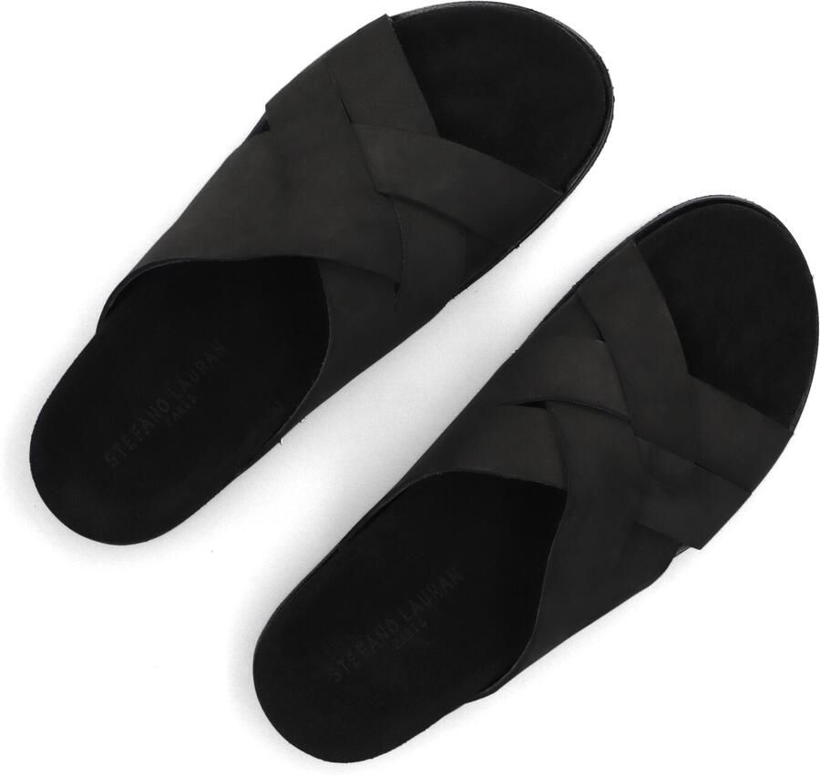 STEFANO LAURAN Slippers Heren 26003 Maat: 41 Materiaal: Leer Kleur: Zwart - Foto 2
