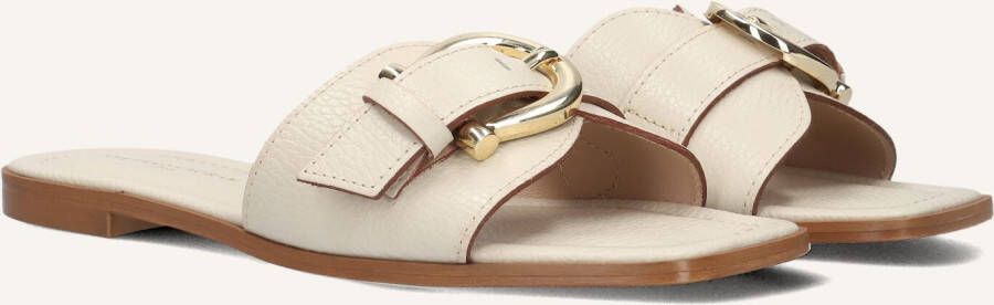 STEFANO LAURAN Slippers Dames 23100 Maat: 41 Materiaal: Leer Kleur: Wit