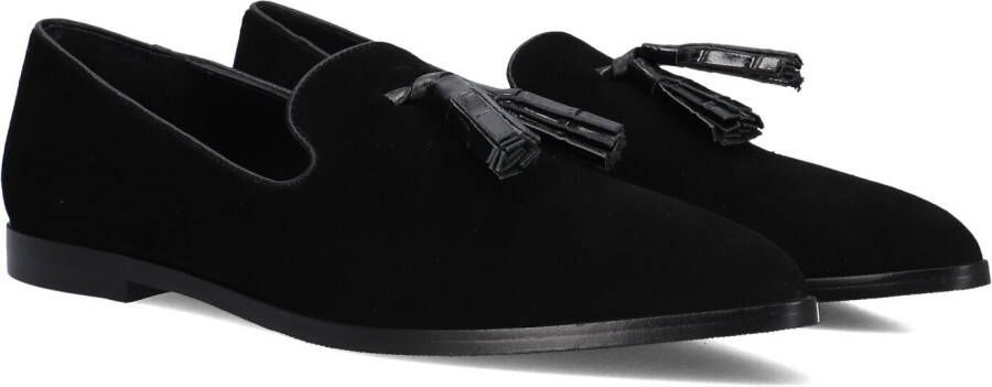 Stefano Lauran Zwarte Suède Puntige Loafers