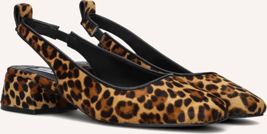 Steve Madden Smitten leren slingback pumps met panterprint cognac donkerbruin