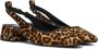Steve Madden Smitten leren slingback pumps met panterprint cognac donkerbruin - Thumbnail 1