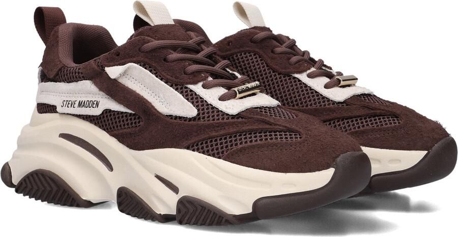 Steve Madden Possession-E chunky suède sneakers bruin ecru