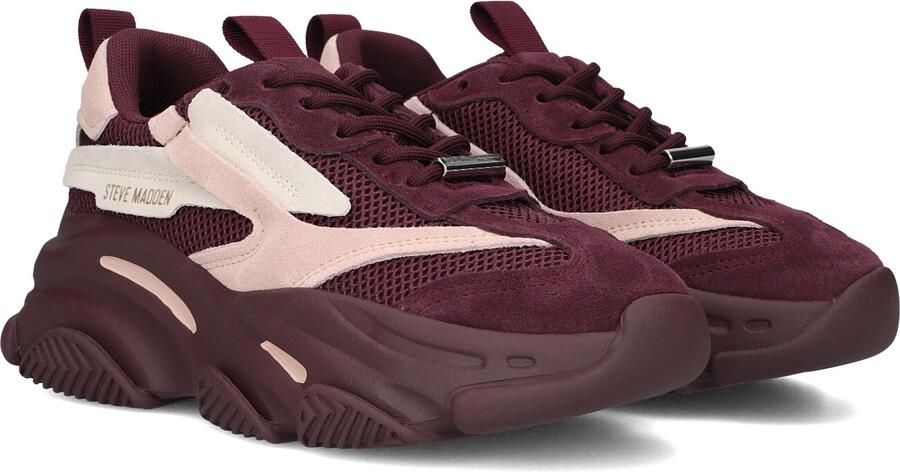 Steve Madden Possession-E chunky suède sneakers aubergine roze