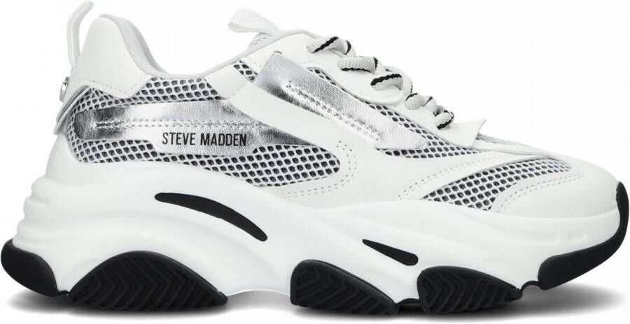 Steve Madden Witte Mesh Sneakers met Zilver en Wit Overlays White Dames - Foto 3