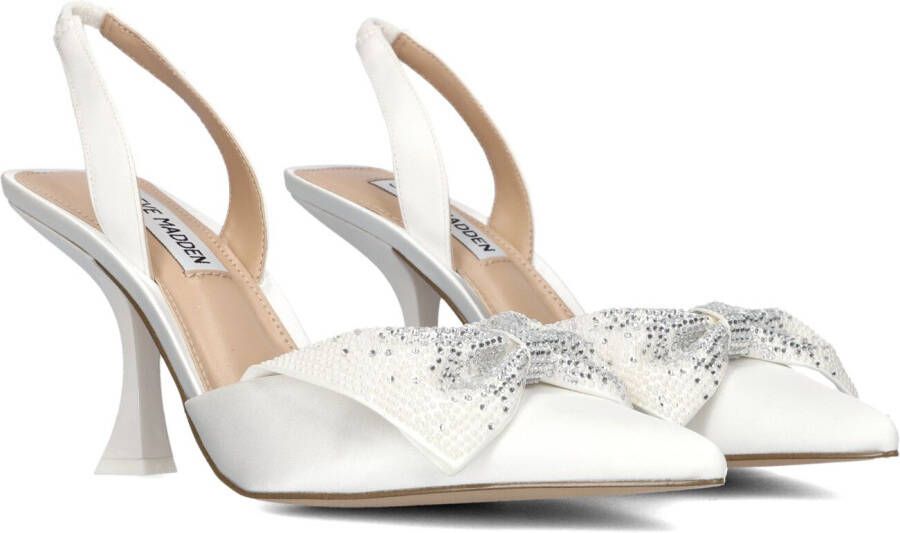 Steve Madden Witte puntige neus pumps met zilveren strik White Dames