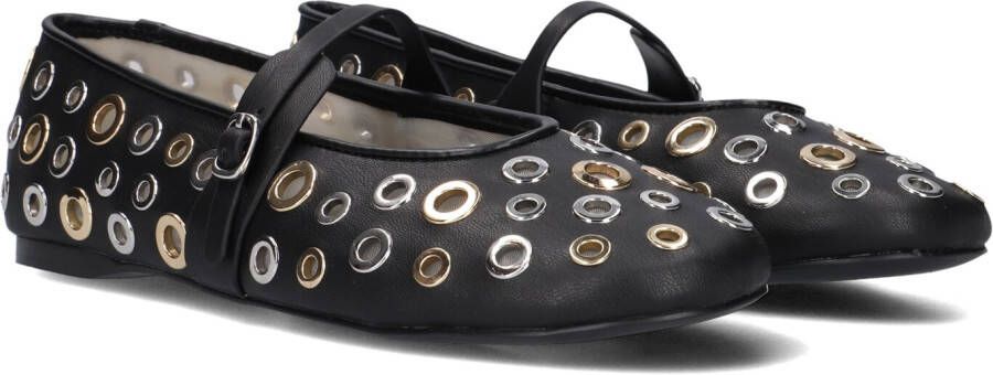 Steve Madden ballerina's met eyelets zwart zilver goud