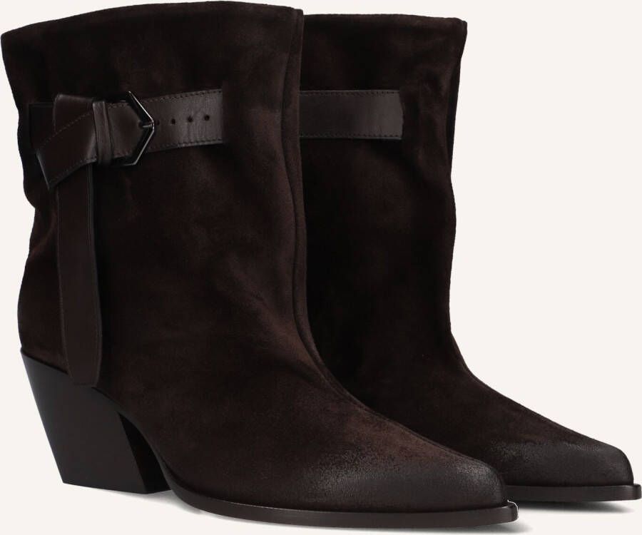 STRATEGIA Enkellaarsjes Dames E-4494 Maat: 39 Materiaal: Suède Kleur: Bruin